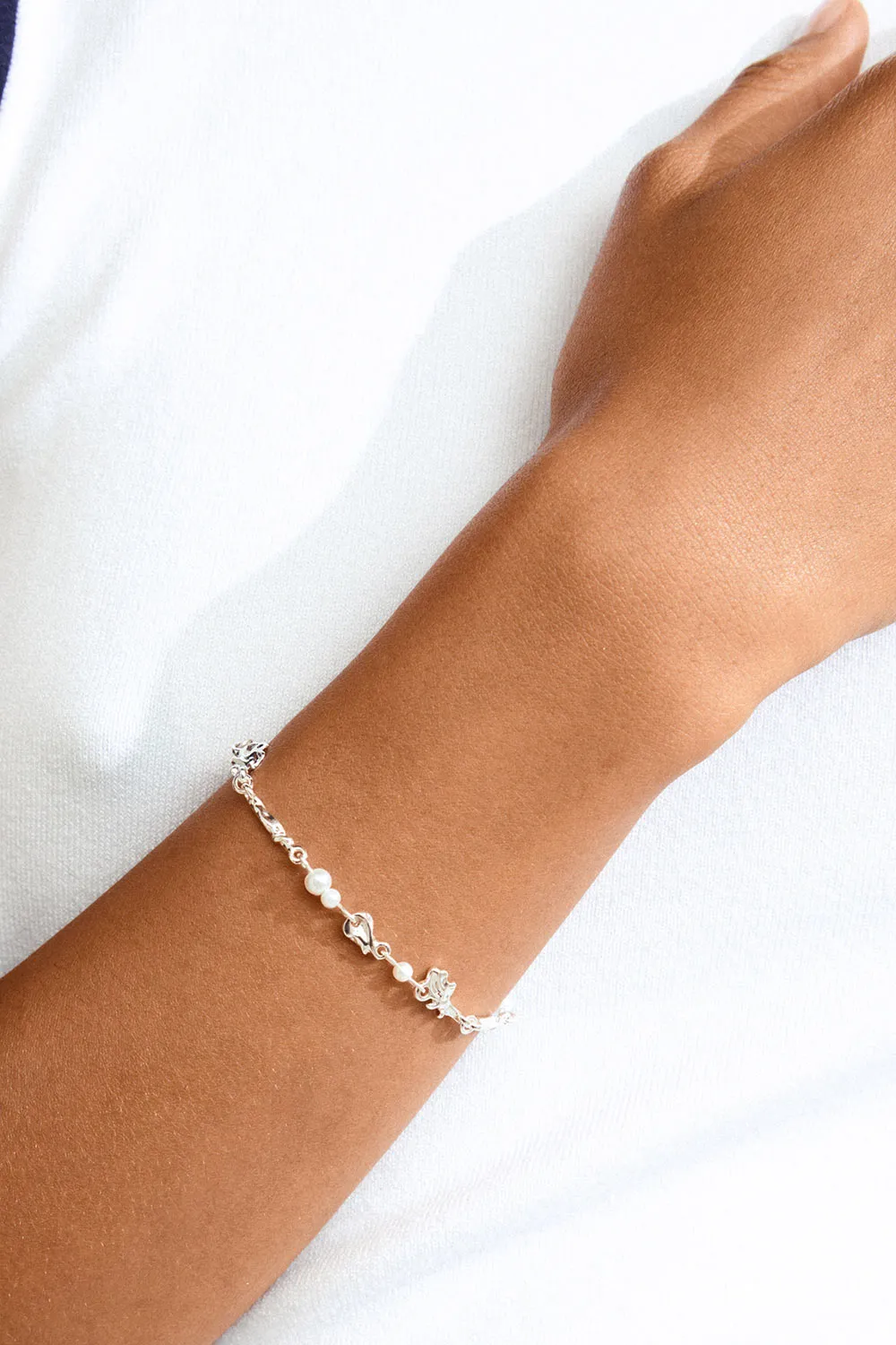 Sloann Silver | Organic Bracelet w/ Pearls & Beads