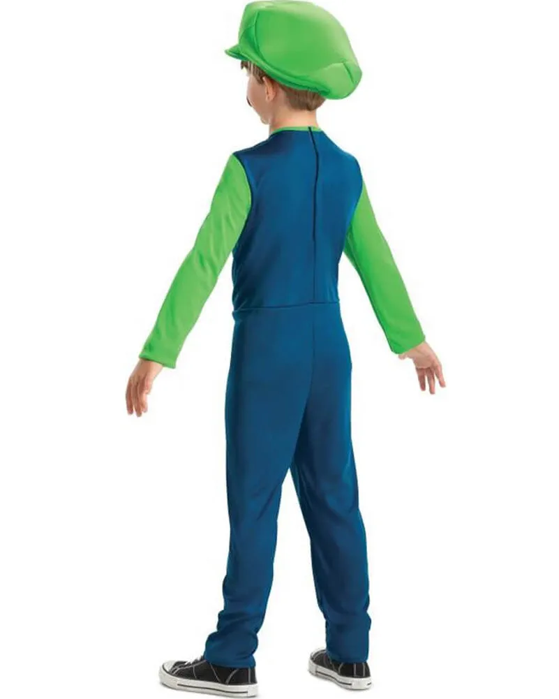 Super Mario Brothers Luigi Fancy Dress Boys Costume
