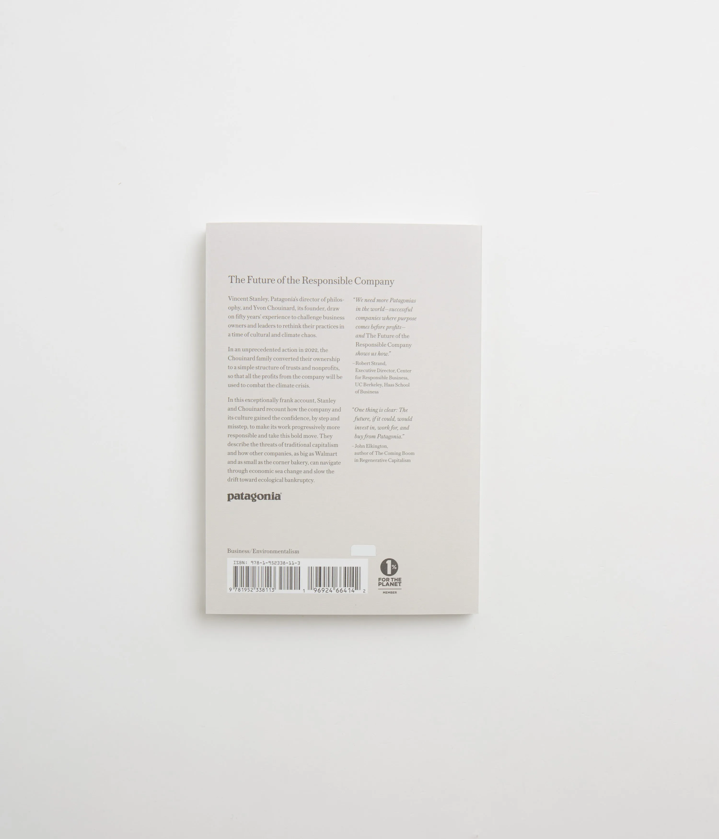 The Future of the Responsible Company - Yvon Chouinard & Vincent Stanley