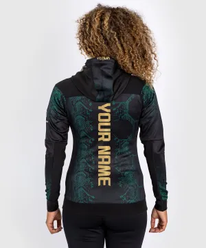 UFC Adrenaline by Venum Personalized Authentic Fight Night Women’s Walkout Hoodie  - Emerald Edition - Green/Black/Gold