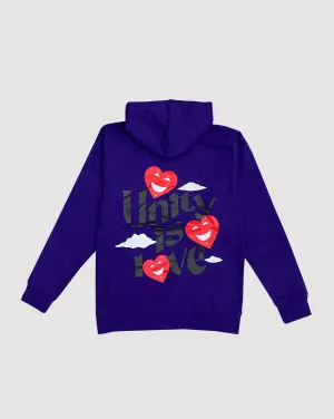 UNITY IS LOVE PULLOVER HOODIE "VIOLET"
