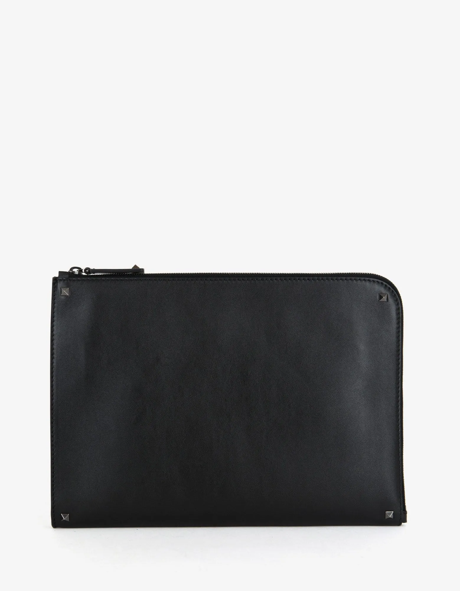 Valentino Black Leather Rockstud Document Holder