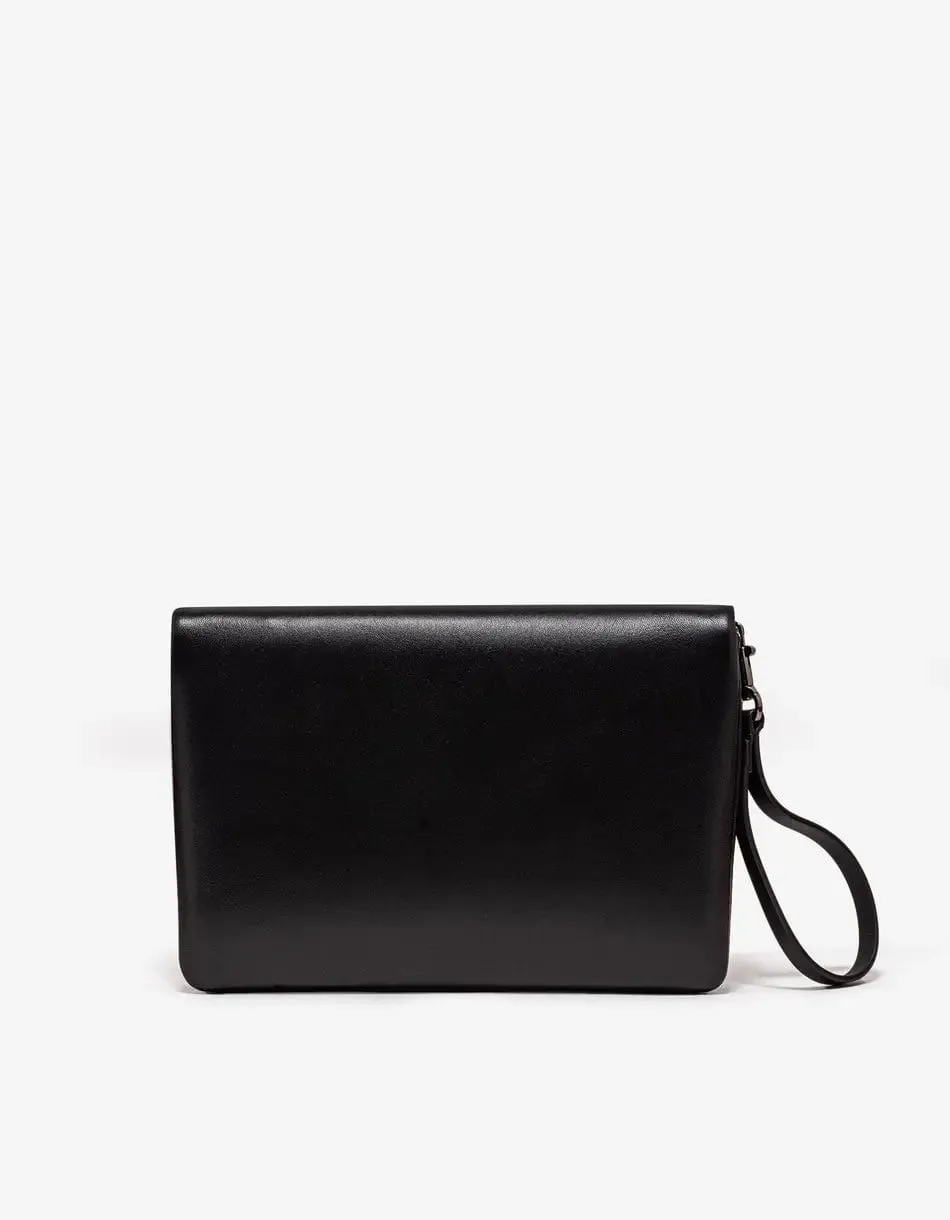 Valentino Black One Stud Nappa Clutch Bag
