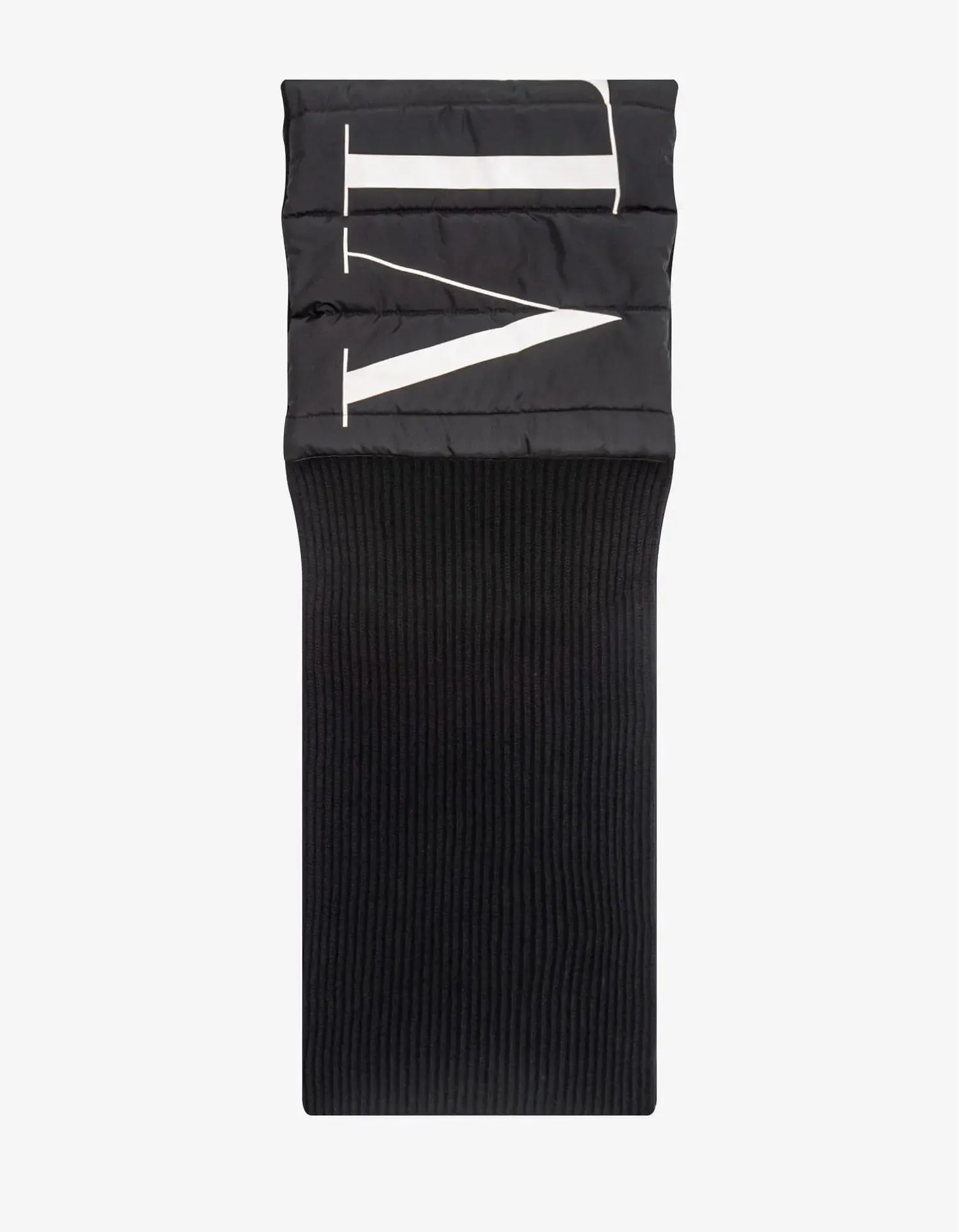 Valentino Black Padded Logo Scarf