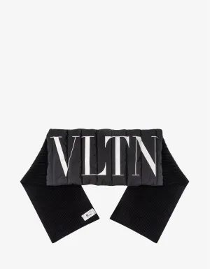 Valentino Black Padded Logo Scarf
