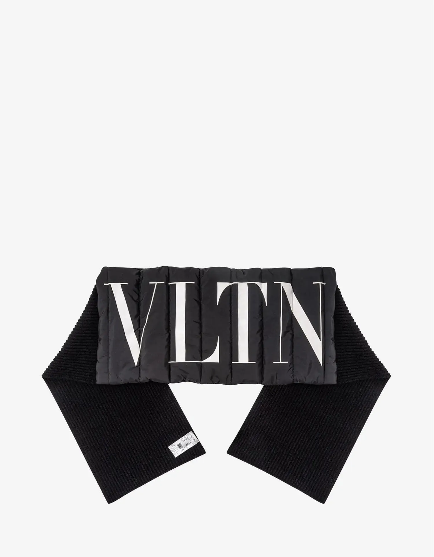 Valentino Black Padded Logo Scarf
