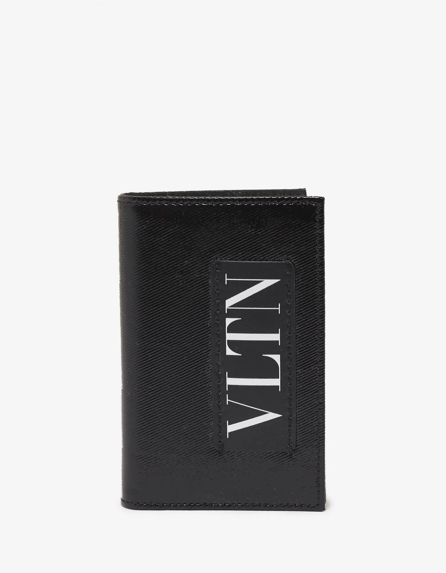 Valentino Black Patent Leather VLTN Card Wallet