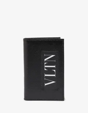 Valentino Black Patent Leather VLTN Card Wallet