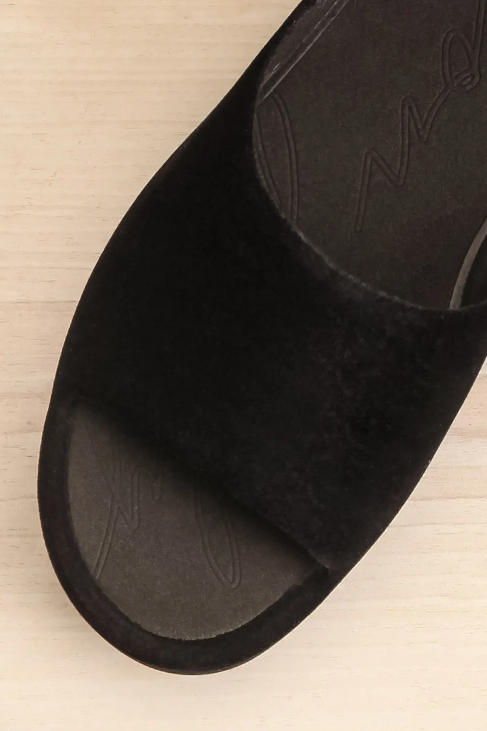Velanie | Black Velvet Platform Sandals