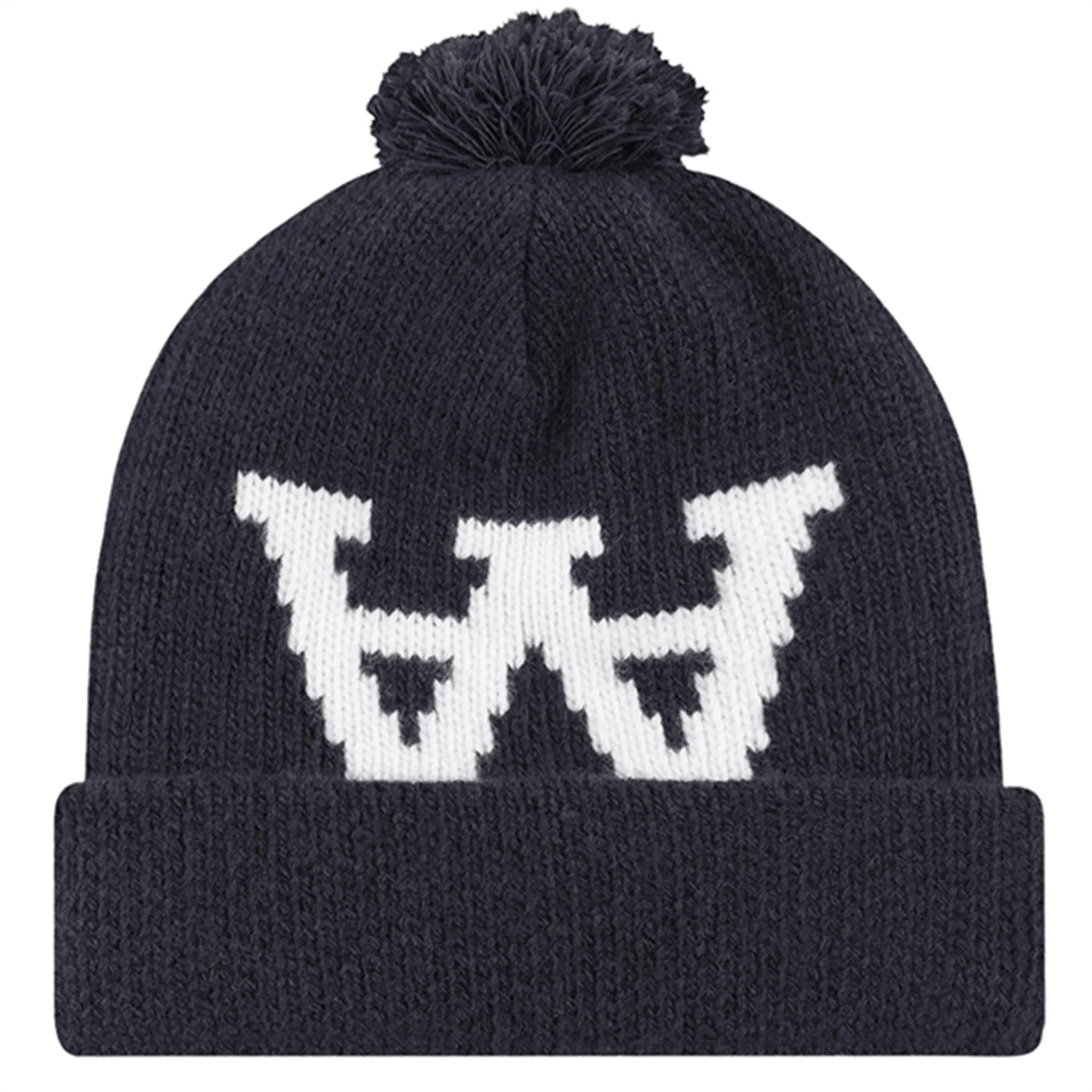 Wood Wood Kai AA Kids Pom Pom Jacquard Beanie Navy