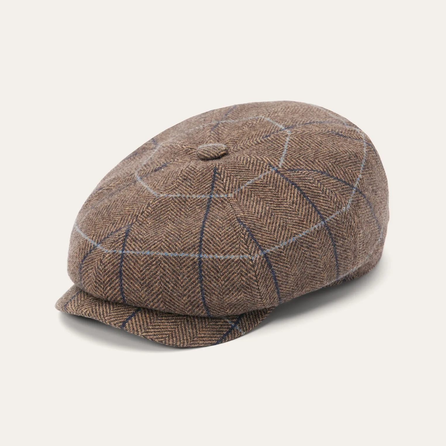 Wool Herringbone Hatteras Cap -STETSON