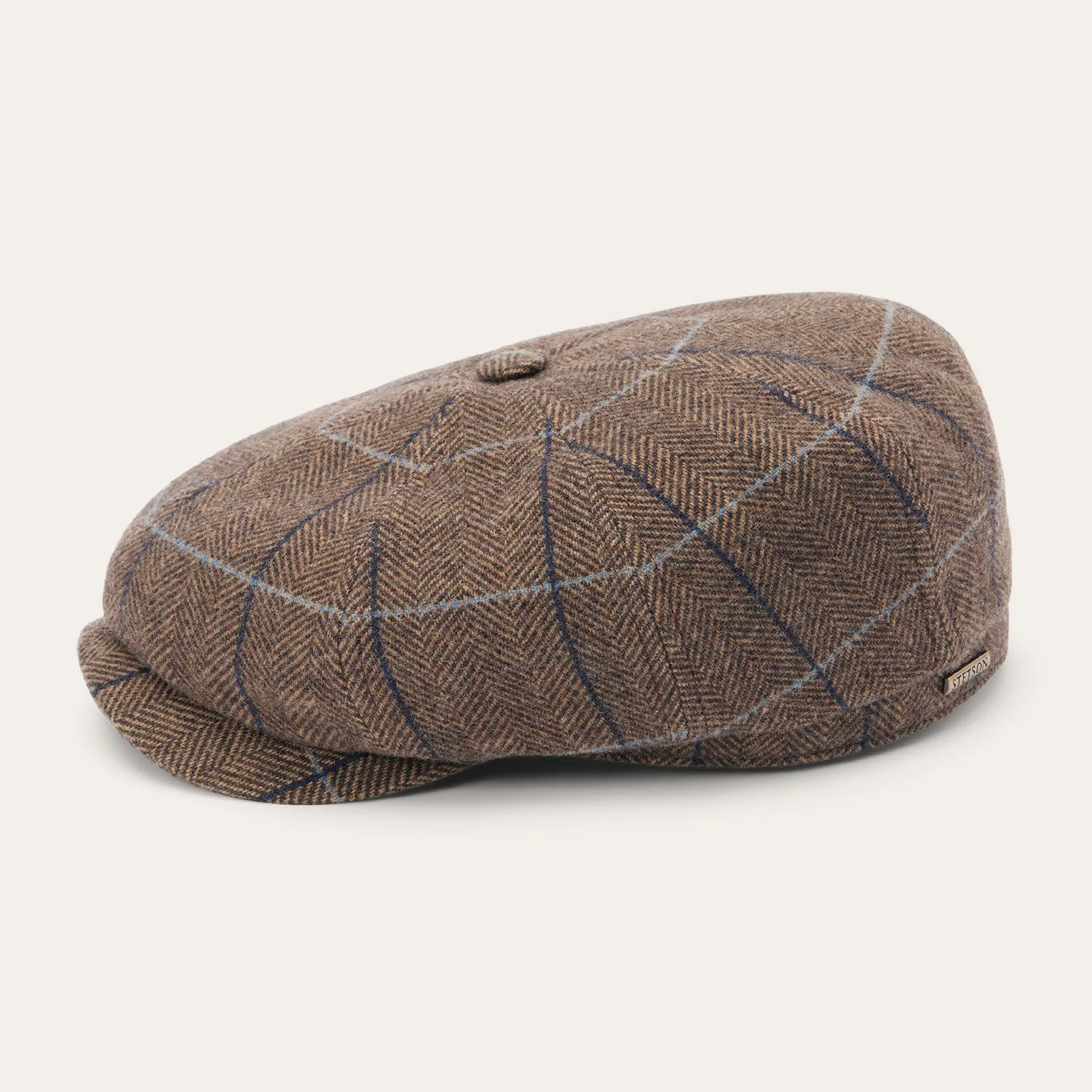 Wool Herringbone Hatteras Cap -STETSON